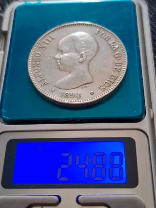 3 Monedas 5 Ptas Plata Alfonso XIII 1888-1890