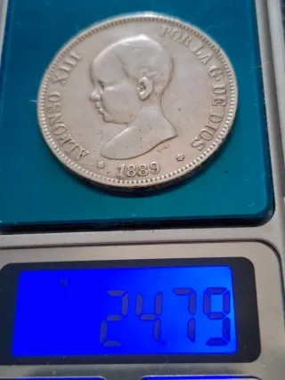 3 Monedas 5 Ptas Plata Alfonso XIII 1888-1890