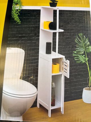 Mueble estrecho 2 estantes 2 puertas