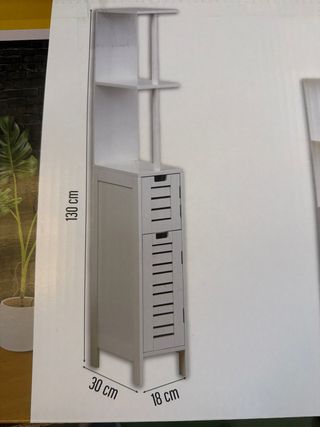 Mueble estrecho 2 estantes 2 puertas