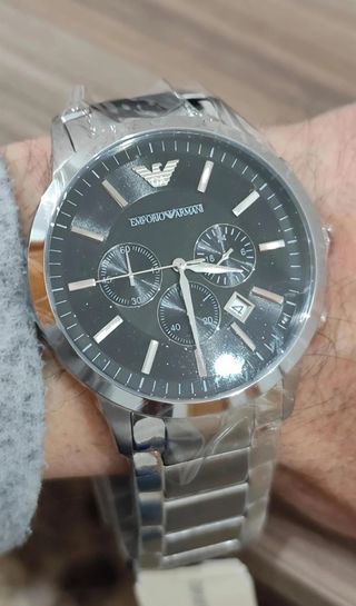 Reloj Emporio Armani Negro y Plateado