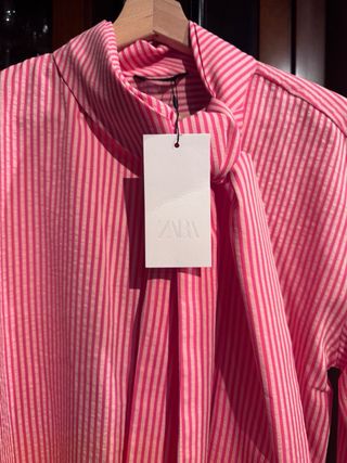 Camisa Zara lazo rayas rosa