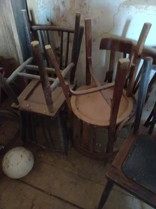 Lote de 6 sillas antiguas madera