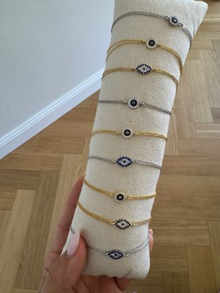 Pulsera Ojo Turco Suerte Plata 925 y bañado en oro