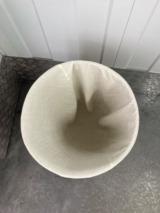 Cesta bambú y tela con tapa