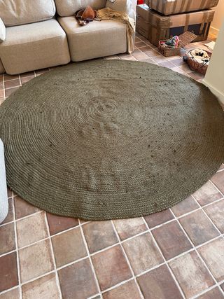 Alfombra Yute Redonda Verde 250cm