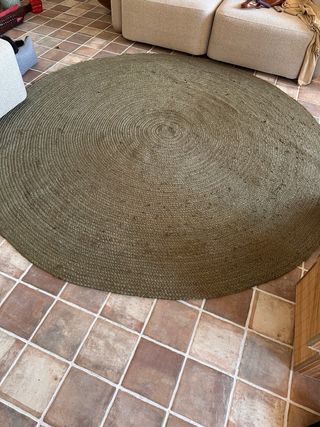 Alfombra Yute Redonda Verde 250cm