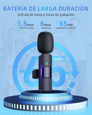 Microfono Inalambrico para iPhone/iOS/Android/PC/L