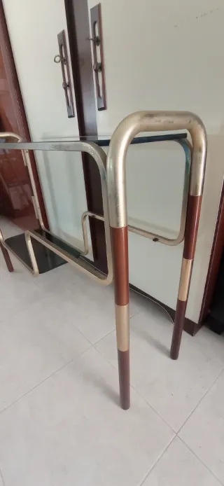 Estante/aparador vintage cristal y metal