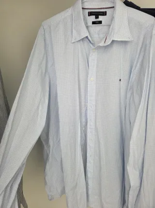 Camisa Vestir Tommy Hilfiger Azul/Blanco XL