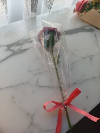 Flor de ganchillo rosa