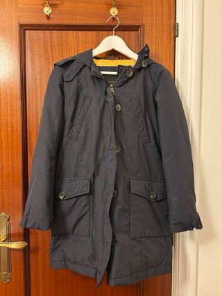 Chaqueta abrigo Zara azul marina  y amarilla