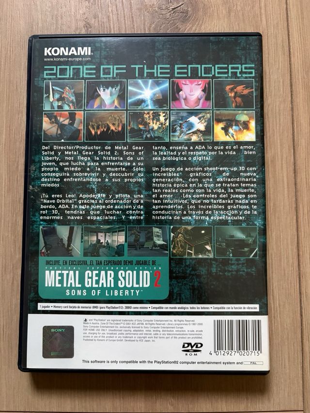 🇪🇸 Lote Zone of the Enders 1 y 2 PS2 PAL ESP