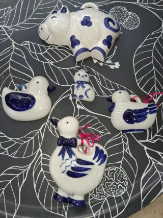 Ninnoli maialino, paperelle, gatto ceramica