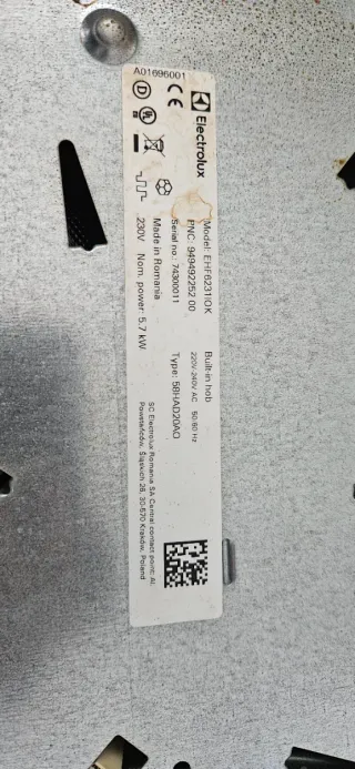 Placa Vitrocerámica Electrolux EHF6231