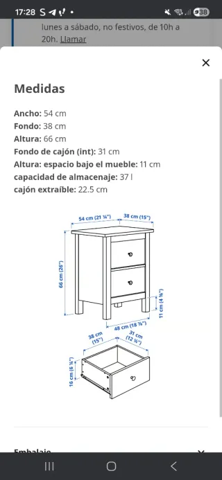 Mesita de noche blanca Ikea