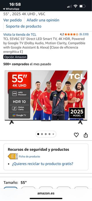 TCL Smart TV 55" 4K UHD  2025 nuevo sin estrenar