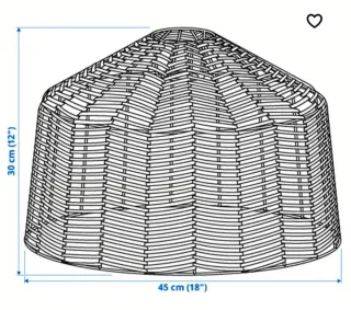 Lámpara de techo ratán 45 cm