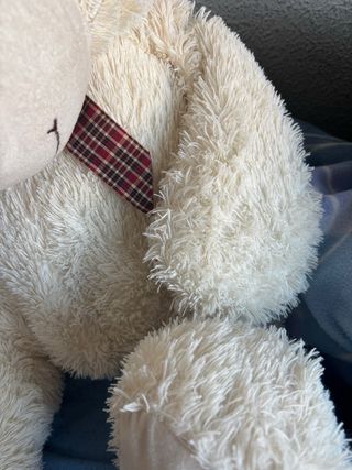 Oso de peluche grande marrón y blanco