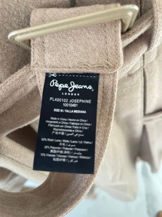 Abrigo Pepe Jeans Beige Talla M