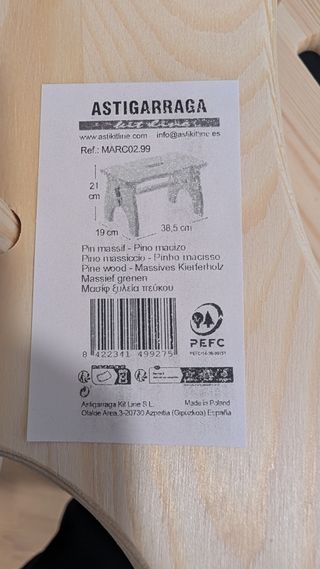 Reposapiés de madera maciza de pino