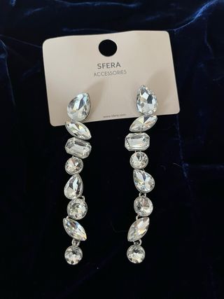 Pendientes largos Sfera brillantes