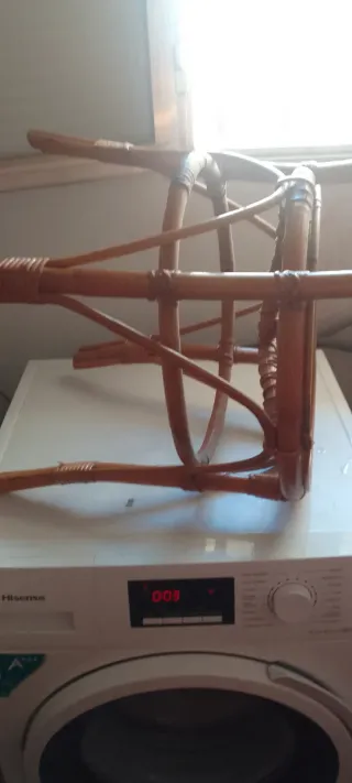 6 Sillas Mimbre Ratán Marrón Beige en perfecto est