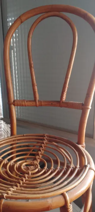 6 Sillas Mimbre Ratán Marrón Beige en perfecto est