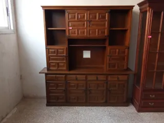 Mueble despensa madera rústica marrón oscuro