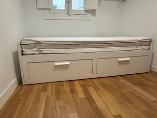 Cama BRIMNES IKEA Blanca con Cajones