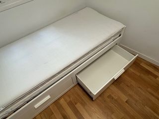 Cama BRIMNES IKEA Blanca con Cajones