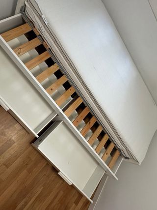 Cama BRIMNES IKEA Blanca con Cajones