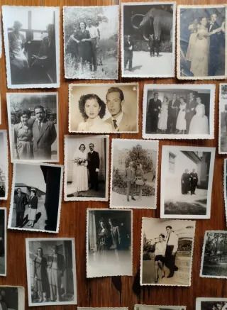 Lote 100 fotografías antiguas de parejas '40-'70