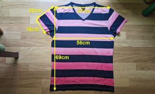 Camiseta Rayas con cuello en pico Talla L