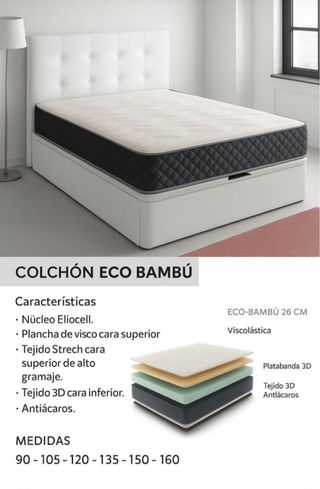 Canape y Colchón Eco Bambú 26cm en oferta