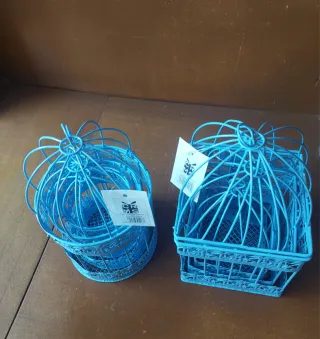 2 Juegos de 3 jaulas Jaulas Decorativas (Redonda