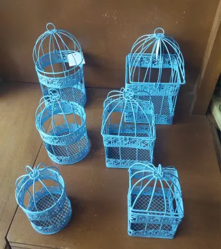 2 Juegos de 3 jaulas Jaulas Decorativas (Redonda