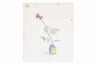 Dibujo antiguo flor en frasco - Papel