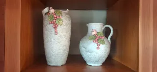 Juego de 2 jarrones decorativos de cerámica