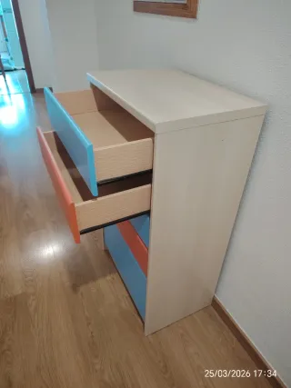 Cómoda infantil con cajones de colores