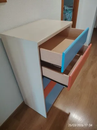 Cómoda infantil con cajones de colores