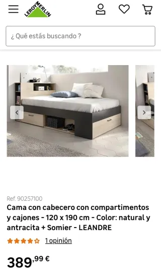 Cama infantil Leroy Merlin con cajón