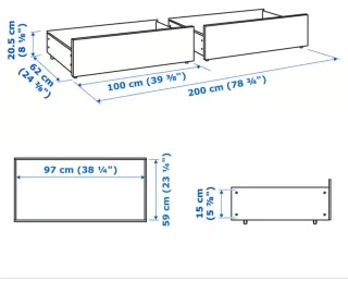 2 Cajones Malm 1 Metro Ikea Blanco