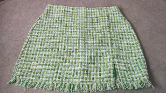Falda Tweed Verde y Blanca