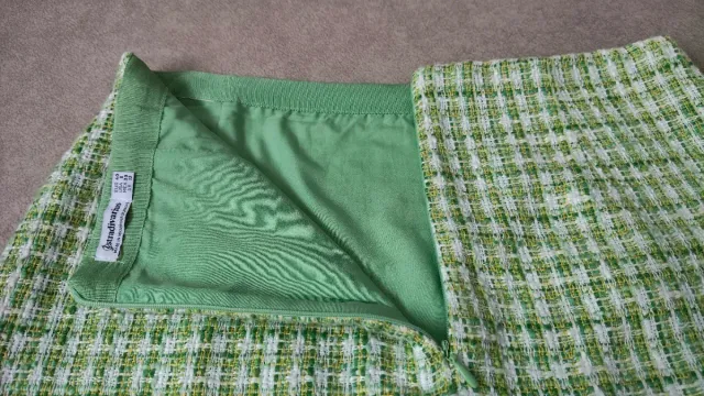 Falda Tweed Verde y Blanca