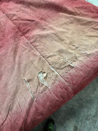 2 Divani Letto Tessuto Rosso e Grigio