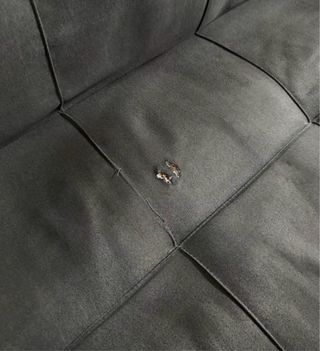 2 Divani Letto Tessuto Rosso e Grigio