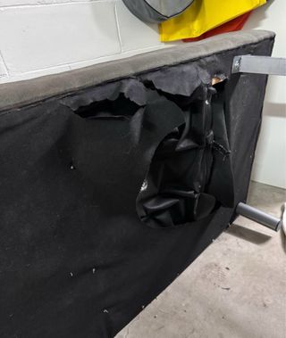 2 Divani Letto Tessuto Rosso e Grigio