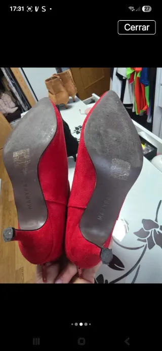 Botines rojos de ante