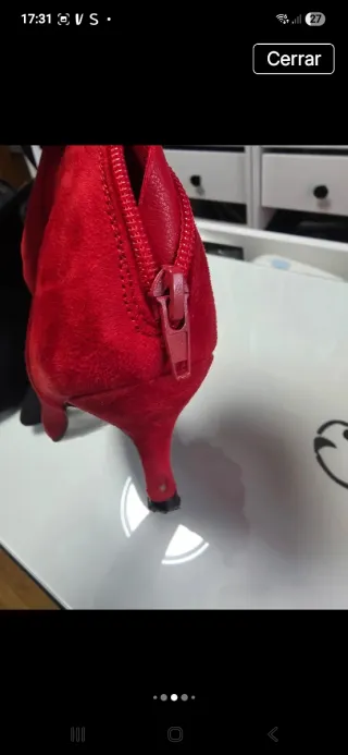 Botines rojos de ante